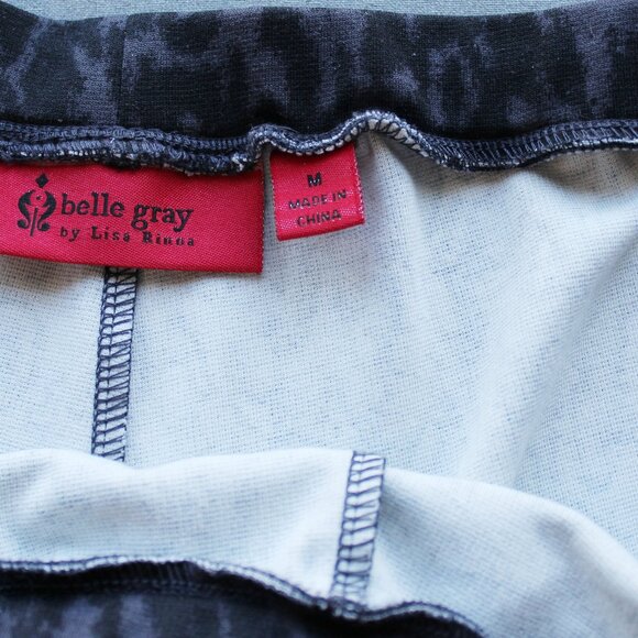 Belle Gray by Lisa Rinna Printed Ponte Knit Leggings A235572 Size M - Picture 4 of 5